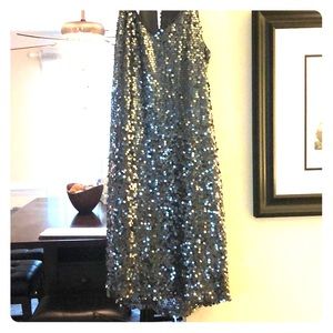 Express gray sequenced mini dress